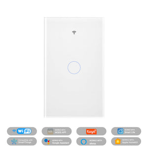 WiFi Smart Light Switch – Glass Panel Touch, Neutral Wire Required, US Standard, Works with Alexa/Google Home