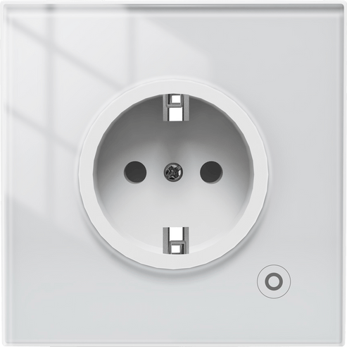 WiFi Smart Wall Socket with Glass Panel - EU Plug, Power Monitor, Touch Control, Relay Status Light, Works with Alexa/Google Home, Energy Tracking, Adjustable Modes (No Hub Required)