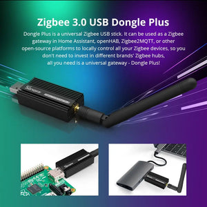 SONOFF Zigbee 3.0 USB Dongle - E ZB USB Gateway with Antenna (TI CC2652P + CP2102N Chipset) - Universal Zigbee Sniffer/Analyzer for Home Assistant, ZHA, Z2M - Compatible with Windows/Linux/Raspberry Pi