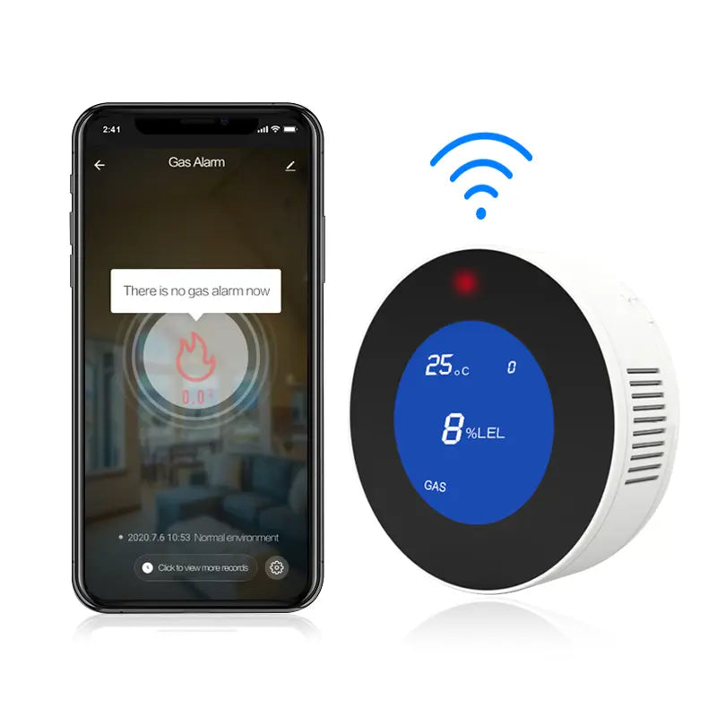 Wireless WiFi LPG Gas Detector Alarm - Natural & Propane Gas Leak Detector with APP Control - Smart Home Gas Leakage Sensor for Kitchen, RV - Works with Alexa, Google Home (iOS/Android Alert Notifications)