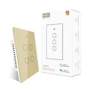 ZigBee Smart Light Switch, Touch Panel Wall Switch, Neutral Wire Optional, No Capacitor Needed, Compatible with Alexa & Google Home, Multi-Control & Remote Access, FCC Certified, for US Household