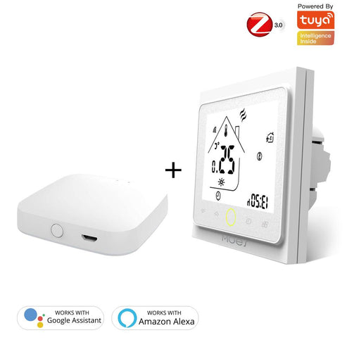 Zigbee Smart Thermostat - Programmable Temperature Controller for Water Floor Heating & Gas Boiler, Works with Alexa & Google Home, Energy Saving, Touch Screen Display