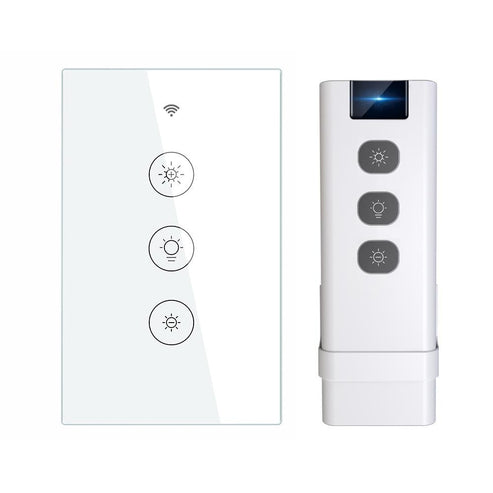 WiFi Dimmer Switch & RF433 Smart Light Switch - Glass Touch Panel with LED Indicator, Compatible with Alexa/Google Home, No Hub Required, for Dimmable LED Lights (Neutral Wire Required)