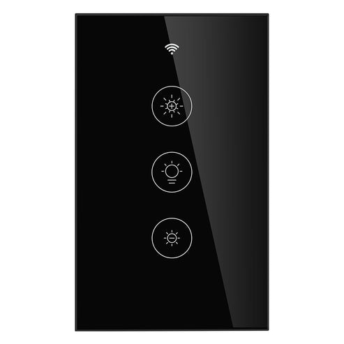 WiFi Dimmer Switch & RF433 Smart Light Switch - Glass Touch Panel with LED Indicator, Compatible with Alexa/Google Home, No Hub Required, for Dimmable LED Lights (Neutral Wire Required)