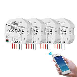 3/4 Gang Smart Light Switch Module - 1/2 Way Wireless Control, WiFi & RF433 Dual Mode, Compatible with Alexa/Google Home, No Hub Required, for Smart Home Automation (Modular Design)