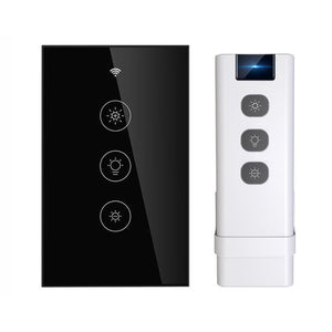 WiFi Dimmer Switch & RF433 Smart Light Switch - Glass Touch Panel with LED Indicator, Compatible with Alexa/Google Home, No Hub Required, for Dimmable LED Lights (Neutral Wire Required)