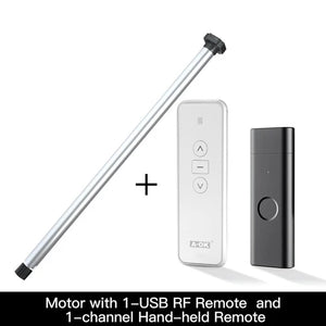 Rechargeable Tubular Roller Blind Motor with RF433 Remote Control – Battery-Powered Smart Motor for Roller Shades, Electric Window Blinds, Automatic Shutter System (Compatible with 28-45mm Tubes)