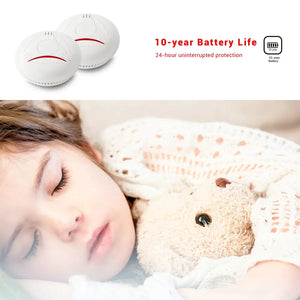 AJ-761 Photoelectric Smoke Alarm - EN14604 Certified Smart Fire Detector, Industrial-Grade Security Sensor, Loud 85dB Alarm, LED Warning, Easy Installation for Home/Office Safety