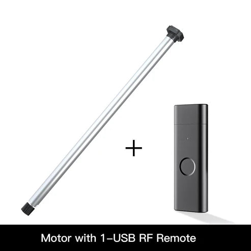 Rechargeable Tubular Roller Blind Motor with RF433 Remote Control – Battery-Powered Smart Motor for Roller Shades, Electric Window Blinds, Automatic Shutter System (Compatible with 28-45mm Tubes)