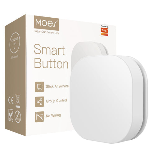 ZigBee IP55 Waterproof Smart Button Scene Switch - Wireless Remote Dimmer, Battery Powered, Works with Alexa/Google Home, Hub Required for Outdoor/Indoor Smart Lighting Control
