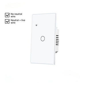 WiFi Smart Light Switch US - No Neutral Wire Required, Glass Touch Panel Wall Switch, Works with Alexa/Google/HomeKit, App & Voice Control, UL Certified