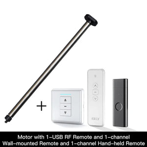 Rechargeable Tubular Roller Blind Motor with RF433 Remote Control – Battery-Powered Smart Motor for Roller Shades, Electric Window Blinds, Automatic Shutter System (Compatible with 28-45mm Tubes)