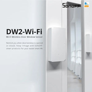 SONOFF DW2-Wi-Fi Smart Door/Window Sensor - Instant Anti-Theft Alerts to Phone, Works with Alexa & Google Home, Wireless Security Sensor, No Hub Required, DIY Installation (White)