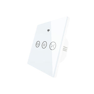 Smart Curtain Switch WiFi & RF433 - Touch Control for Blinds/Roller Shutters, Single Pole, Neutral Wire Required, Works with Alexa/Google Home, Tuya/Smart Life App Compatible (EU Standard)