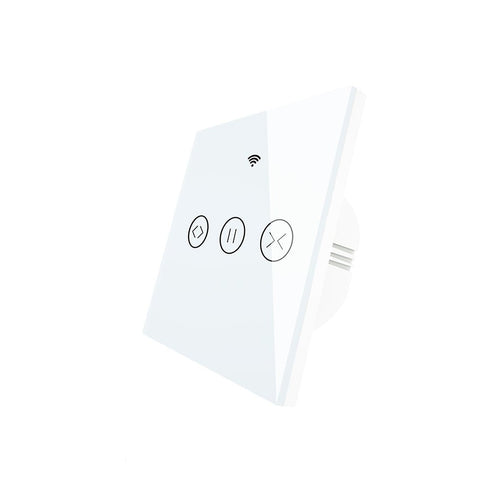 Smart Curtain Switch WiFi & RF433 - Touch Control for Blinds/Roller Shutters, Single Pole, Neutral Wire Required, Works with Alexa/Google Home, Tuya/Smart Life App Compatible (EU Standard)