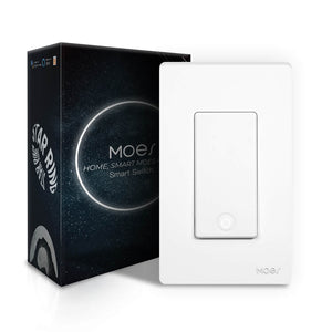 MOES 3rd Gen Star Ring Smart Light Switch - No Neutral/Capacitor Required, WiFi, Works with Alexa/Google, App & Voice Control, Touch Panel, 2.4GHz Network