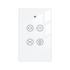 WiFi Curtain Light Switch, RF433 Smart Touch Switch for Curtain Lights, Glass Panel Design, Single Pole, Neutral Wire Required, Compatible with Alexa & Google Home (US Version)