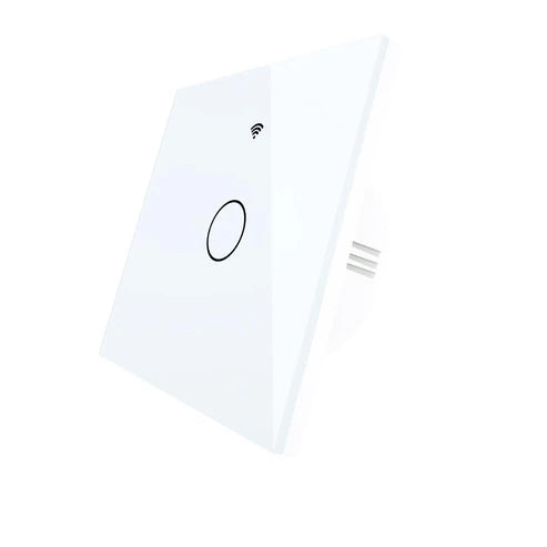 WiFi Smart Light Switch, RF433 Wall Touch Switch - No Neutral Wire Required, Single Pole, 220V EU Standard, Compatible with Alexa/Google Home, Remote Control & App Control