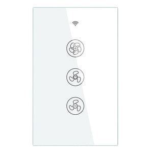 WiFi & RF433 Smart Ceiling Fan Switch - US Version, Single Pole Touch Control, Neutral Wire Required, Works with Alexa/Google Home, No Hub Needed, Remote Control Wall Switch