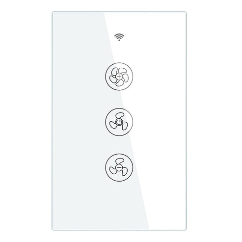 WiFi & RF433 Smart Ceiling Fan Switch - US Version, Single Pole Touch Control, Neutral Wire Required, Works with Alexa/Google Home, No Hub Needed, Remote Control Wall Switch