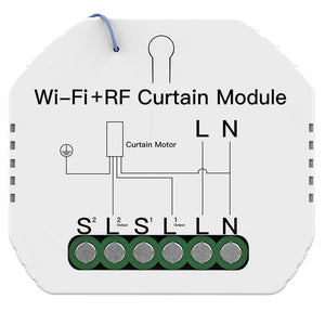 WiFi & RF433 Smart Curtain Switch Module for Electric Motorized Roller Blinds & Shutter Motor - Works with Alexa/Google Home, No Hub Required, DIY Installation, Timing & Remote Control