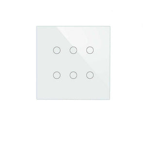 Smart WiFi + RF433 6 Gang Wall Touch Light Switch, 2-Way/3-Way Multi-Control, Neutral Wire Required, Works with Alexa & Google Home, Remote Control & Voice Command, Timer Function, CE Certified
