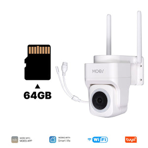 3MP Smart Outdoor Security Camera - Dual WiFi & RJ45 Connection, IP65 Waterproof EU Standard, Full Color Night Vision, Motion Detection, 2-Way Audio, Works with Alexa/Google Home