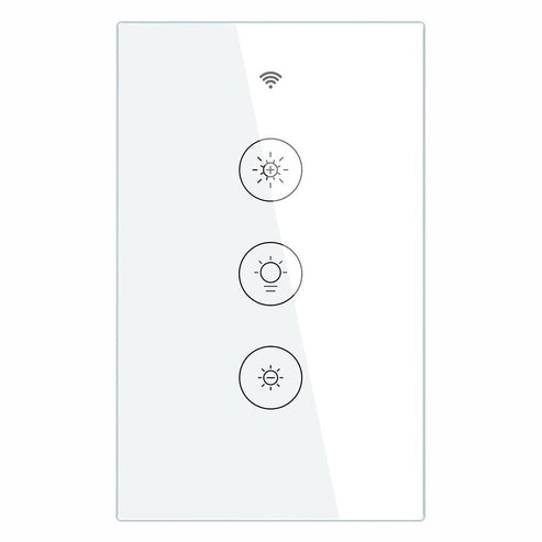 WiFi Dimmer Switch & RF433 Smart Light Switch - Glass Touch Panel with LED Indicator, Compatible with Alexa/Google Home, No Hub Required, for Dimmable LED Lights (Neutral Wire Required)