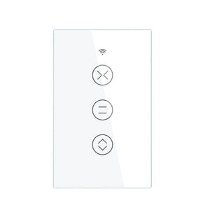 WiFi & RF433 Smart Curtain Switch - Touch Control for Blinds/Roller Shutters, Single Pole, Neutral Wire Required, Works with Alexa & Google Home, Smart Life/Tuya App (US Standard)