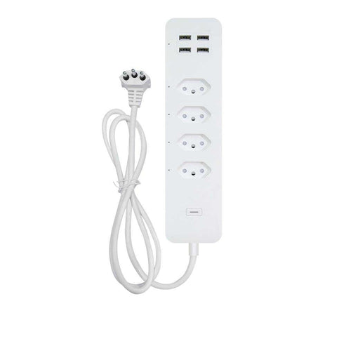 WiFi Smart Power Strip Surge Protector - Brazil Version, 4 AC Outlets + 3 USB Ports (Type-C Included), Works with Alexa/Google Home, 2500J Protection, No Hub Required, 15A/2500W Max