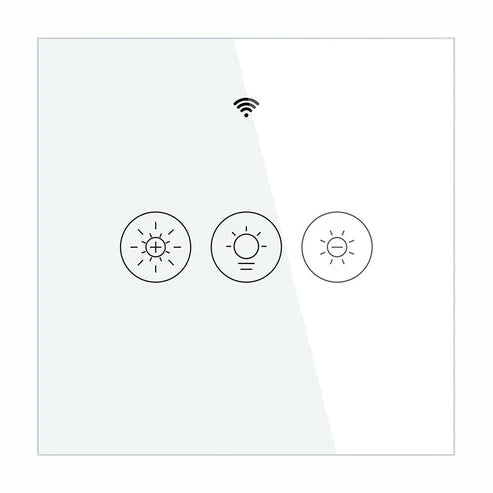 WiFi Smart Light Dimmer Switch – RF433 Remote Control, Glass Touch Panel, Compatible with Alexa & Google Home, Voice Control, Timer Function, EU Standard (No Hub Required)