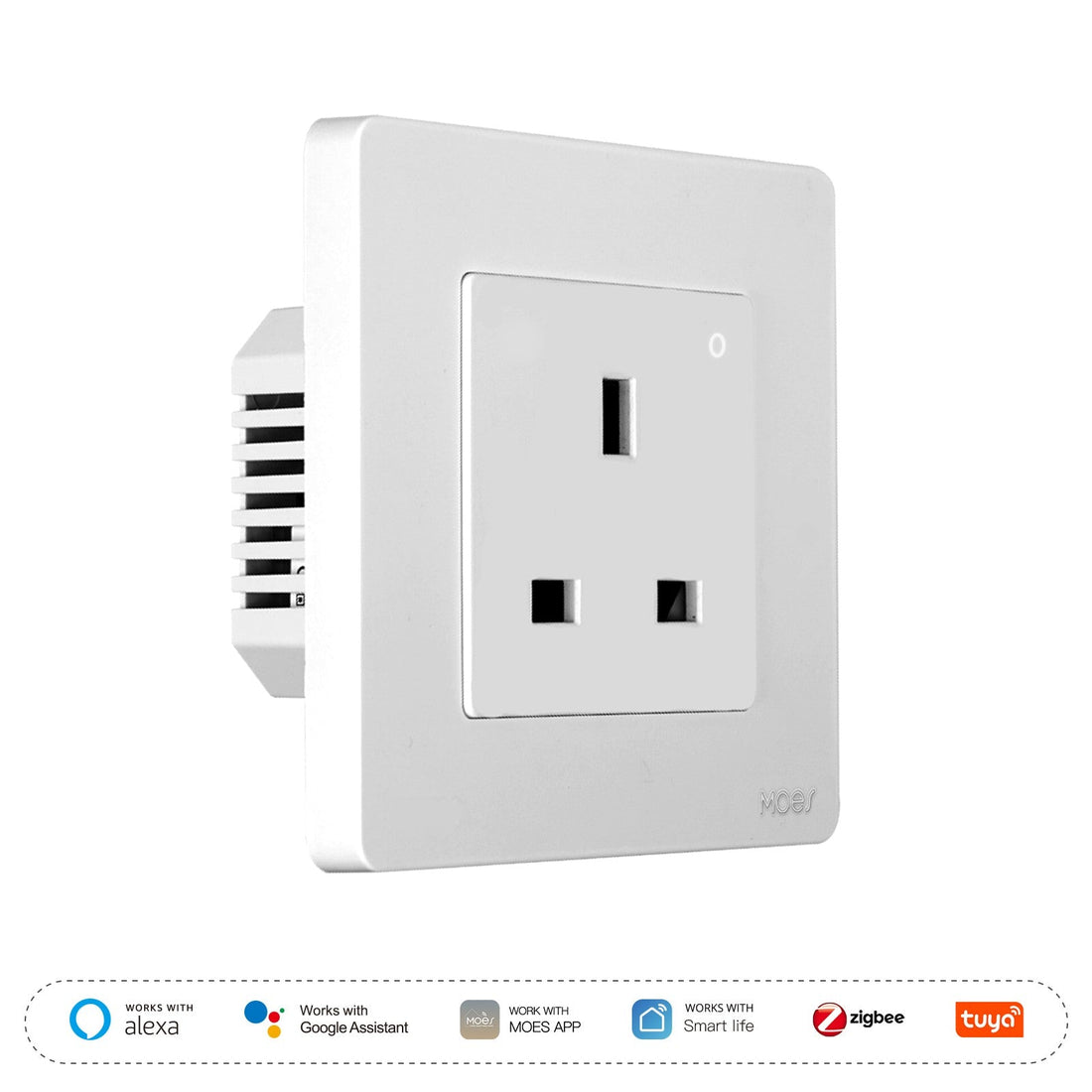Star Ring ZigBee Smart Socket UK | Built-in Wall Outlet with Energy Monitor | Works with Alexa/Google Home/SmartThings | Hub Required | 13A 230V | Real-time Power Tracking | Schedule & Timer