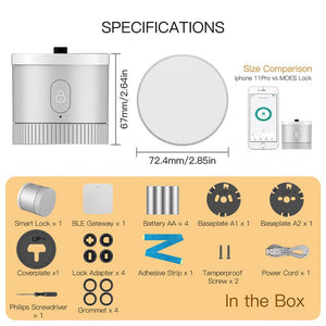 【US Version】MOES Smart Door Lock - Bluetooth APP Control with Bank-Grade AES128 Encryption & TLS Security, Remote Unlocking, Auto-Lock, Scene Linkage, Works with Alexa/Google Home (Fits Most US Doors)