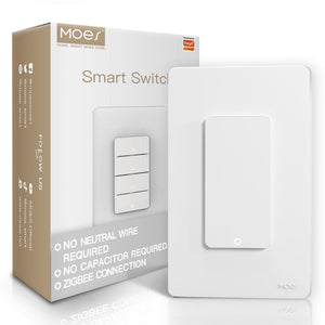 ZigBee Smart Light Switch - 1/2/3/4 Gang Multi-Switch, Works with Alexa/Google Home, App & Voice Control, Neutral Wire Required, Hub Required