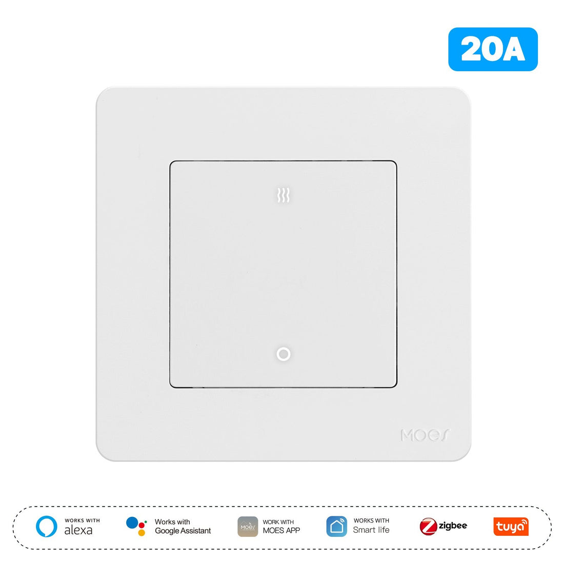 Star Ring ZigBee Smart Double Pole Heater/AC Switch - 20A High Load with Energy Monitor, 230V EU Standard, Works with Alexa & Google Home, Tuya/Smart Life App, Requires ZigBee Hub, for Water Heaters & AC Units