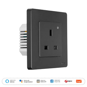 Star Ring ZigBee Smart Socket - UK Wall Embedded Outlet with Energy Monitor, Works with Alexa/Google Home, Requires Hub, Power Usage Tracking, 13A UK Plug (Neutral Wire Required)
