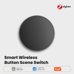 ZigBee Smart Button Scene Switch - Wireless Remote Controller with Mobile App Control, Multi-Scene Linkage for Smart Home, Works with Alexa/Google Home via ZigBee Hub (No Wiring Needed)