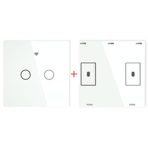 RF433 Smart Wireless Wall Switch - Glass Panel Touch Transmitter, Multi-Control Remote, EU Standard, No Wiring Needed, Compatible with Lights/Fans/Appliances (433MHz Frequency)