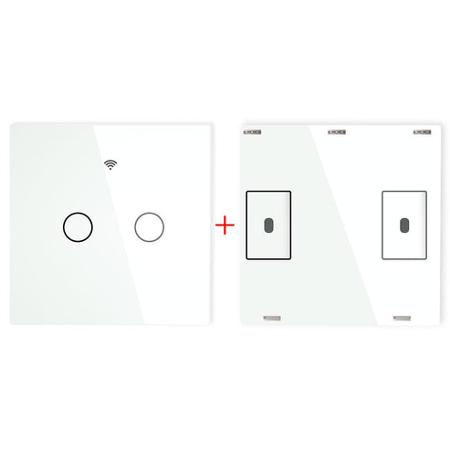 RF433 Smart Wireless Wall Switch - Glass Panel Touch Transmitter, Multi-Control Remote, EU Standard, No Wiring Needed, Compatible with Lights/Fans/Appliances (433MHz Frequency)