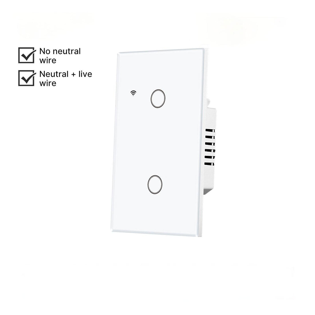 WiFi Smart Light Switch US - No Neutral Wire Required, Glass Touch Panel Wall Switch, Works with Alexa/Google/HomeKit, App & Voice Control, UL Certified