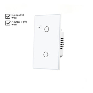 WiFi Smart Light Switch US - No Neutral Wire Required, Glass Touch Panel Wall Switch, Works with Alexa/Google/HomeKit, App & Voice Control, UL Certified