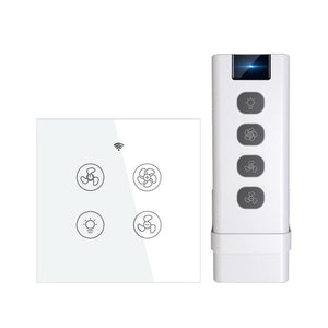 WiFi & RF433 Smart Ceiling Fan & Light Switch - EU Version, Single Pole Touch Control, Neutral Wire Required, Works with Alexa/Google Home, No Hub Needed