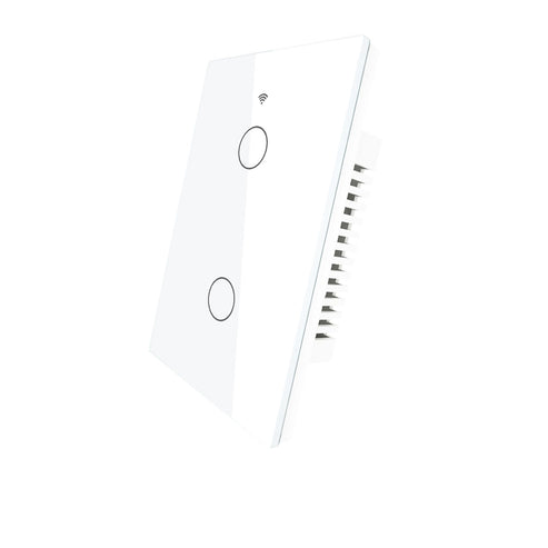 WiFi & RF433 Smart Light Switch - Touch Panel Wall Switch, Single Pole 1/2/3/4 Gang, Works with Alexa/Google Home, 220V US Version, No Neutral Wire Required, Remote Control