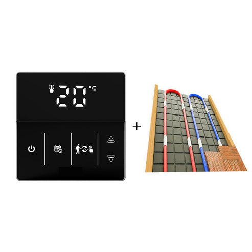 WiFi Smart Programmable Thermostat for Electric Underfloor Heating - Touch Screen Temperature Controller with Adjustable Logo Color, Works with Alexa & Google Home, Energy Saving, Easy Installation