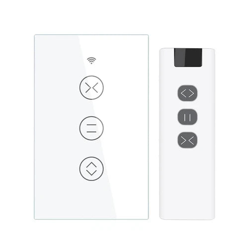 Smart Curtain Switch WiFi & RF433 – Touch Control Roller Shutter Blinds Switch, Single Pole, Neutral Wire Required, Works with Alexa & Google Home, No Hub Required (US Standard)