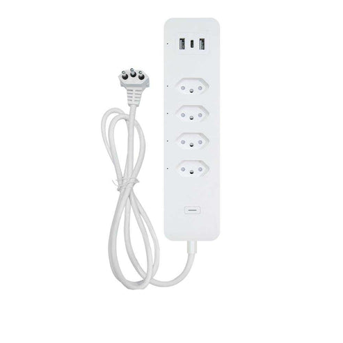 WiFi Smart Power Strip Surge Protector - Brazil Version, 4 AC Outlets + 3 USB Ports (Type-C Included), Works with Alexa/Google Home, 2500J Protection, No Hub Required, 15A/2500W Max