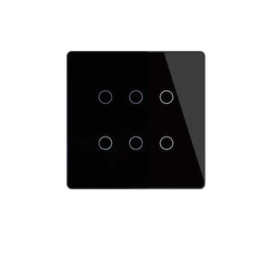 Smart WiFi + RF433 6 Gang Wall Touch Light Switch, 2-Way/3-Way Multi-Control, Neutral Wire Required, Works with Alexa & Google Home, Remote Control & Voice Command, Timer Function, CE Certified