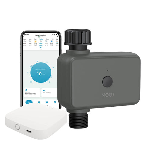 Bluetooth Smart Sprinkler Timer - Programmable Water Irrigation Controller with Rain Delay, Filter Washer, Weather Adjustment for Lawn, Garden (iOS/Android App Control, Battery-Powered)