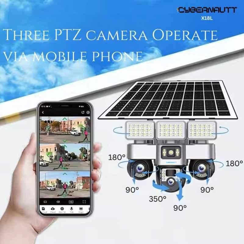 8MP Dual-Lens Solar & Battery 4G Security Camera – Human/Motion Detect, 2-Way Audio, Alarm, Supports Up to 128 GB SD