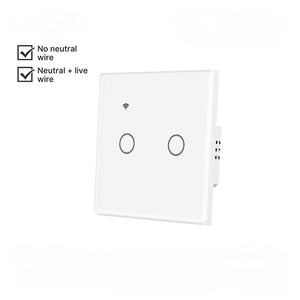 WiFi Smart Light Switch EU - No Neutral Wire Required, Touch Panel Wall Switch, Works with Alexa/Google/HomeKit, App & Voice Control, CE Certified